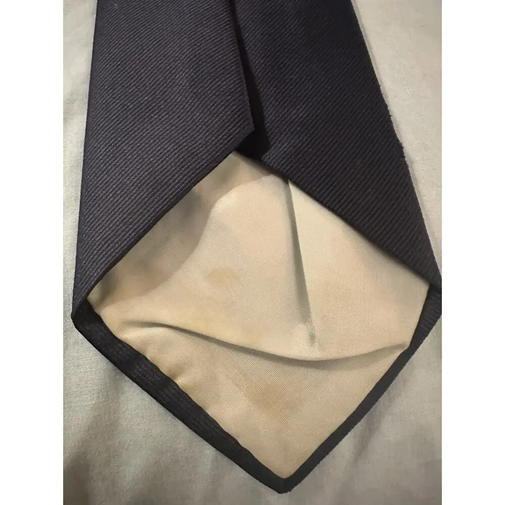 Tergal Imported Originals Men's Tie Solid Navy Textured 58in